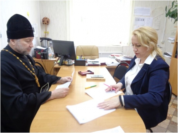 Встреча благочинного Клетского округа с руководителем муниципального отдела образования Клетского района.